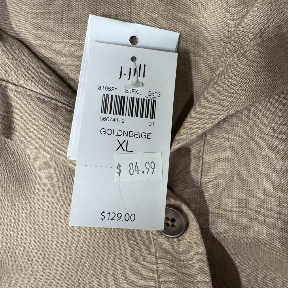J Jill Button-Front Maxi Dress, Size XL, A-Line, Cap Sleeves, Tencel Cotton NEW - Picture 9 of 11